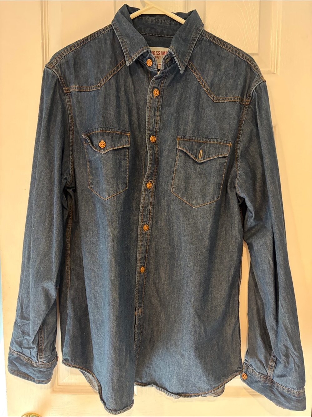 Mossimo Supply Co. Blue Denim Button-Down Shirt